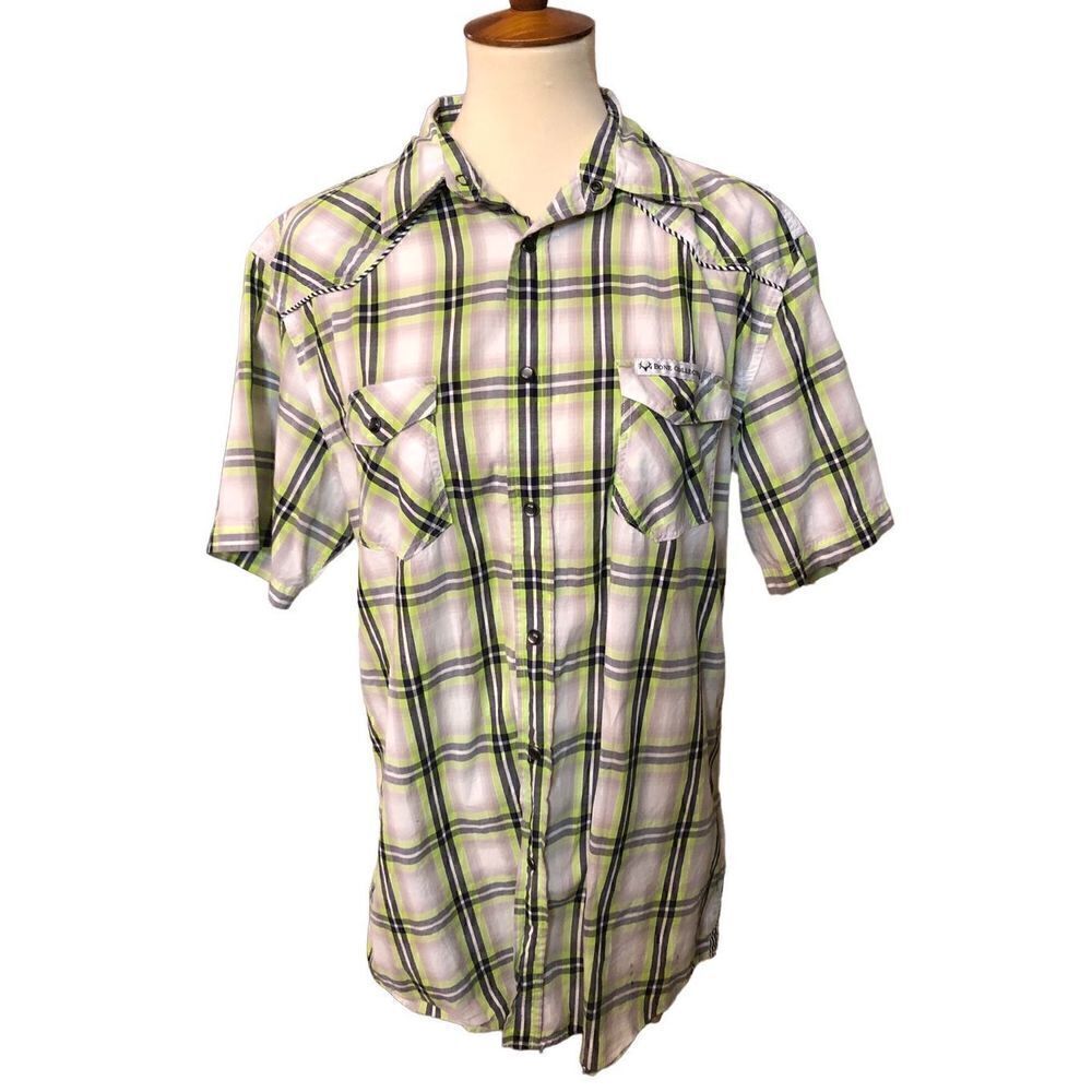 Bone Collector Short Sleeve Pearl Snap Button Pocketed Shirt